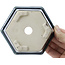 Sechseckige blaue Bonsaischale von Tosui - 125 x 106 x 68 mm