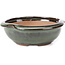 Round green bonsai pot by Koishiwara - 127 x 123 x 44 mm