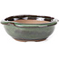 Round green bonsai pot by Koishiwara - 127 x 123 x 44 mm