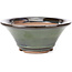 Round green bonsai pot by Koishiwara - 152 x 152 x 62 mm