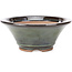Round green bonsai pot by Koishiwara - 152 x 152 x 62 mm