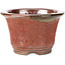 Pot à bonsaï rond rouge et marron par Koishiwara - 118 x 118 x 78 mm