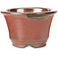 Pot à bonsaï rond rouge et marron par Koishiwara - 118 x 118 x 78 mm