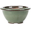 Round green bonsai pot by Koishiwara - 112 x 112 x 56 mm