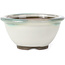 Round white with blue spots bonsai pot by Koishiwara - 112 x 112 x 56 mm