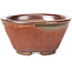 Round red and brown bonsai pot by Koishiwara - 103 x 130 x 50 mm