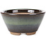 Ronde groene bonsai pot van Koishiwara - 103 x 130 x 50 mm