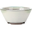 Pot à bonsaï rond blanc taches bleu vert par Koishiwara - 103 x 130 x 50 mm