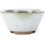 Pot à bonsaï rond blanc à pois bleus par Koishiwara - 103 x 130 x 50 mm