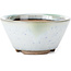 Round white with blue spots bonsai pot by Koishiwara - 103 x 130 x 50 mm