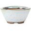 Pot à bonsaï rond blanc à pois bleus par Koishiwara - 103 x 130 x 50 mm