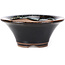 Pot à bonsaï rond brun noir à pois blancs par Koishiwara - 107 x 107 x 46 mm