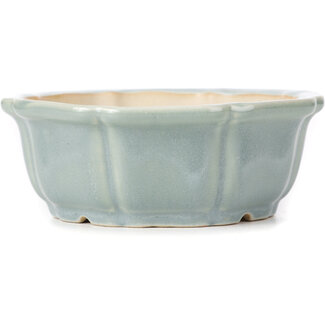 Chinese bonsai pots Pot bleu en forme de lotus octogonal de 135 mm en provenance de Chine