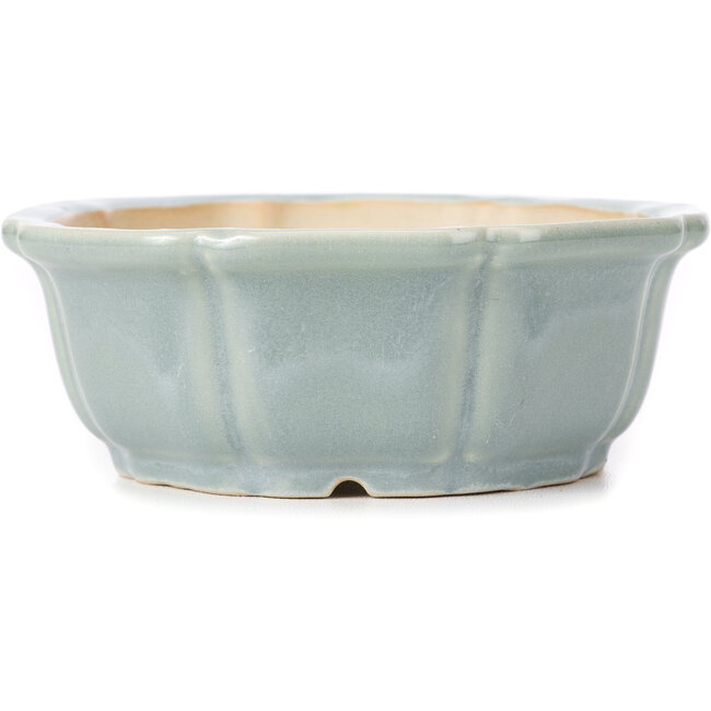 Pot à bonsaï octogonal en forme de lotus bleu - 135 x 135 x 50 mm