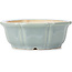 Pot à bonsaï octogonal en forme de lotus bleu - 135 x 135 x 50 mm