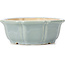 Pot à bonsaï octogonal en forme de lotus bleu - 135 x 135 x 50 mm