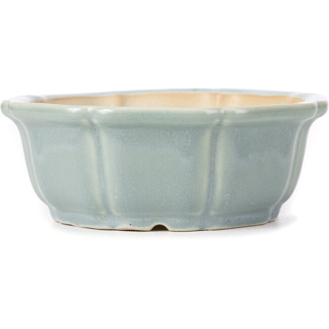 Pot à bonsaï octogonal en forme de lotus bleu - 135 x 135 x 50 mm