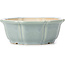 Pot à bonsaï octogonal en forme de lotus bleu - 135 x 135 x 50 mm