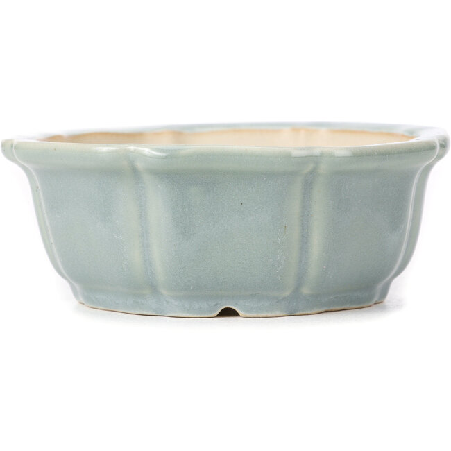 Pot à bonsaï octogonal en forme de lotus bleu - 135 x 135 x 50 mm