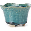 Round blue bonsai pot - 80 x 80 x 55 mm