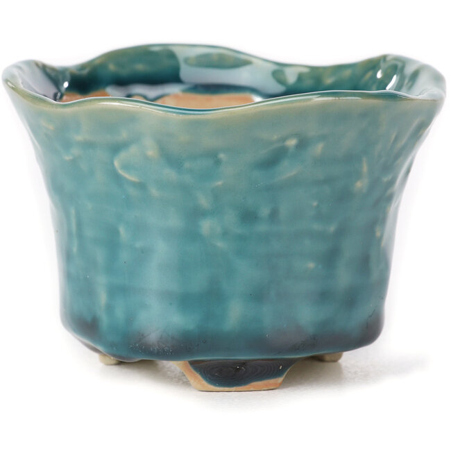 Runde blaue Bonsaischale - 80 x 80 x 55 mm