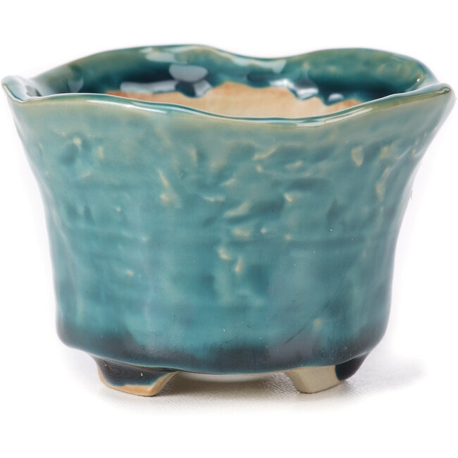 Maceta de bonsái redonda azul - 80 x 80 x 55 mm