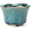 Round blue bonsai pot - 80 x 80 x 55 mm