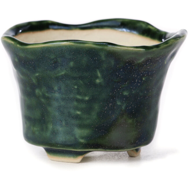 Maceta de bonsái verde redonda - 80 x 80 x 55 mm