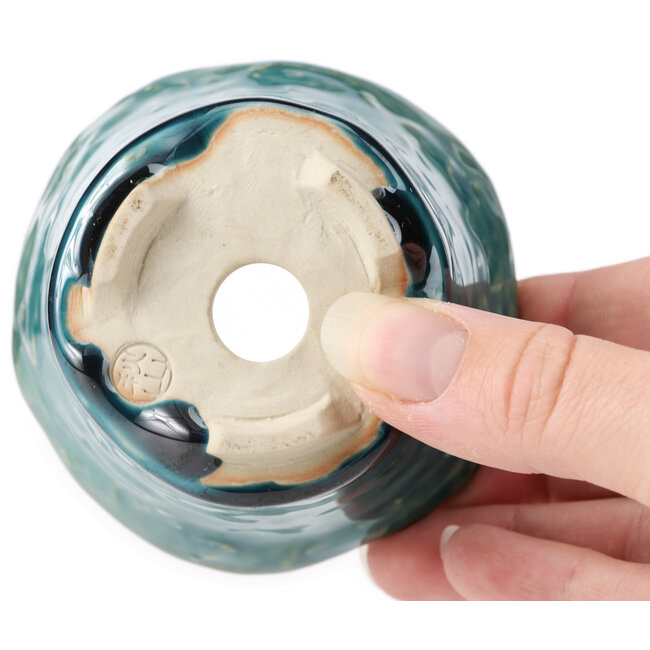 Ronde blauwe bonsaipot - 80 x 80 x 55 mm