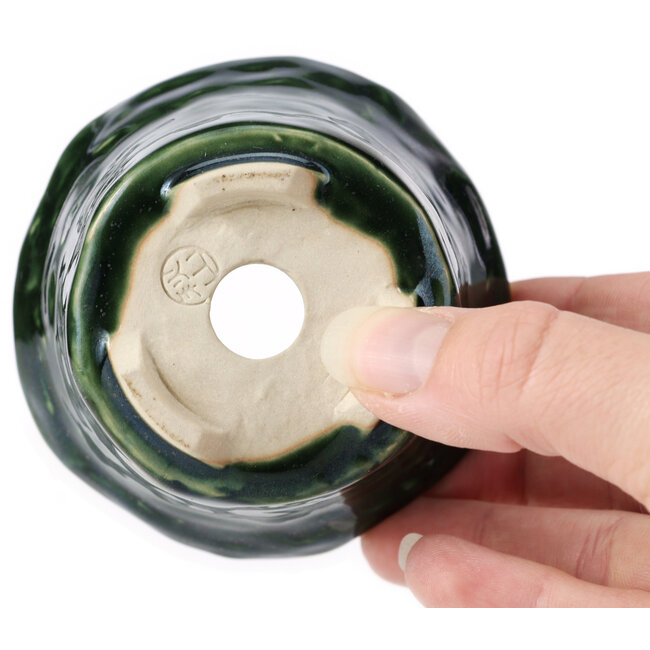 Pot à bonsaï rond vert - 80 x 80 x 55 mm