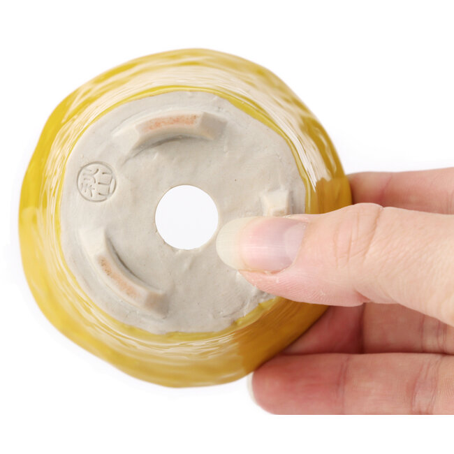 Ronde gele bonsaipot - 80 x 80 x 55 mm