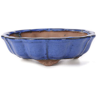 Chinese bonsai pots Pot bleu en forme de lotus octogonal de 135 mm en provenance de Chine