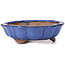 Octagonal lotus shape blue bonsai pot - 135 x 135 x 40 mm