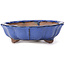 Octagonal lotus shape blue bonsai pot - 135 x 135 x 40 mm