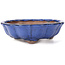 Octagonal lotus shape blue bonsai pot - 135 x 135 x 40 mm