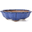 Octagonal lotus shape blue bonsai pot - 135 x 135 x 40 mm