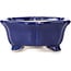 Hexagonal lotus shape blue bonsai pot - 130 x 120 x 55 mm