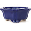 Hexagonal lotus shape blue bonsai pot - 130 x 120 x 55 mm