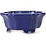 Hexagonal lotus shape blue bonsai pot - 130 x 120 x 55 mm