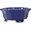 Vaso per bonsai blu a forma di loto esagonale - 130 x 120 x 55 mm