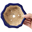 Hexagonal lotus shape blue bonsai pot - 130 x 120 x 55 mm