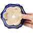 Hexagonal lotus shape blue bonsai pot - 130 x 120 x 55 mm