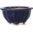 Octagonal lotus shape blue bonsai pot - 105 x 105 x 55 mm