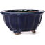 Octagonal lotus shape blue bonsai pot - 105 x 105 x 55 mm