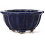 Octagonal lotus shape blue bonsai pot - 105 x 105 x 55 mm