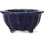 Octagonal lotus shape blue bonsai pot - 105 x 105 x 55 mm