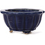 Octagonal lotus shape blue bonsai pot - 105 x 105 x 55 mm