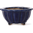 Octagonal lotus shape blue bonsai pot - 105 x 105 x 55 mm