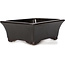 Pot à bonsaï rectangulaire marron par Terahata Satomi Mazan - 160 x 135 x 60 mm