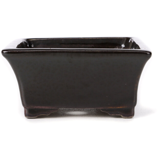Vaso bonsai marrone rettangolare di Terahata Satomi Mazan - 160 x 135 x 60 mm